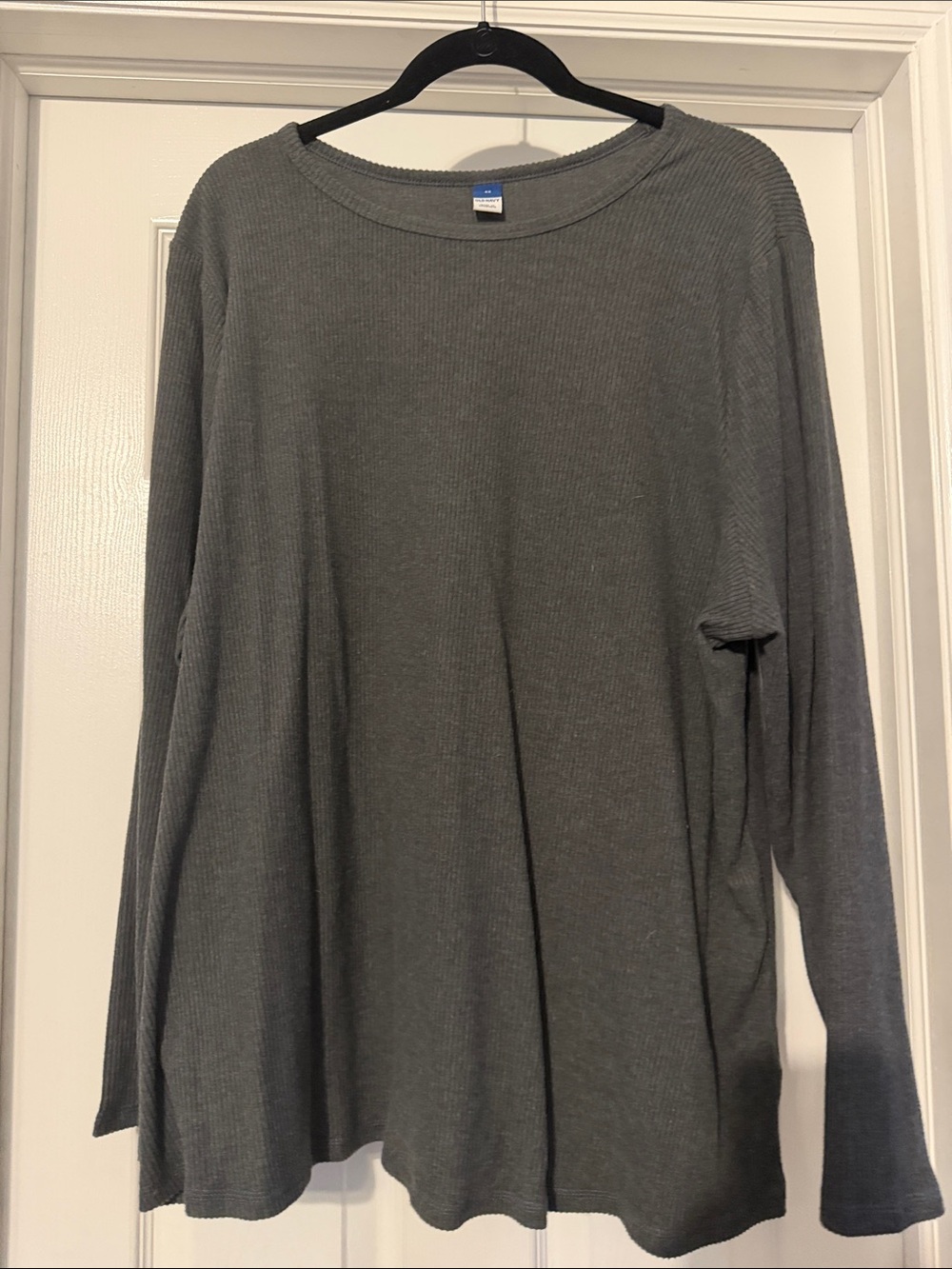 Old Navy Heather Gray Long Sleeve Ribbed Tee